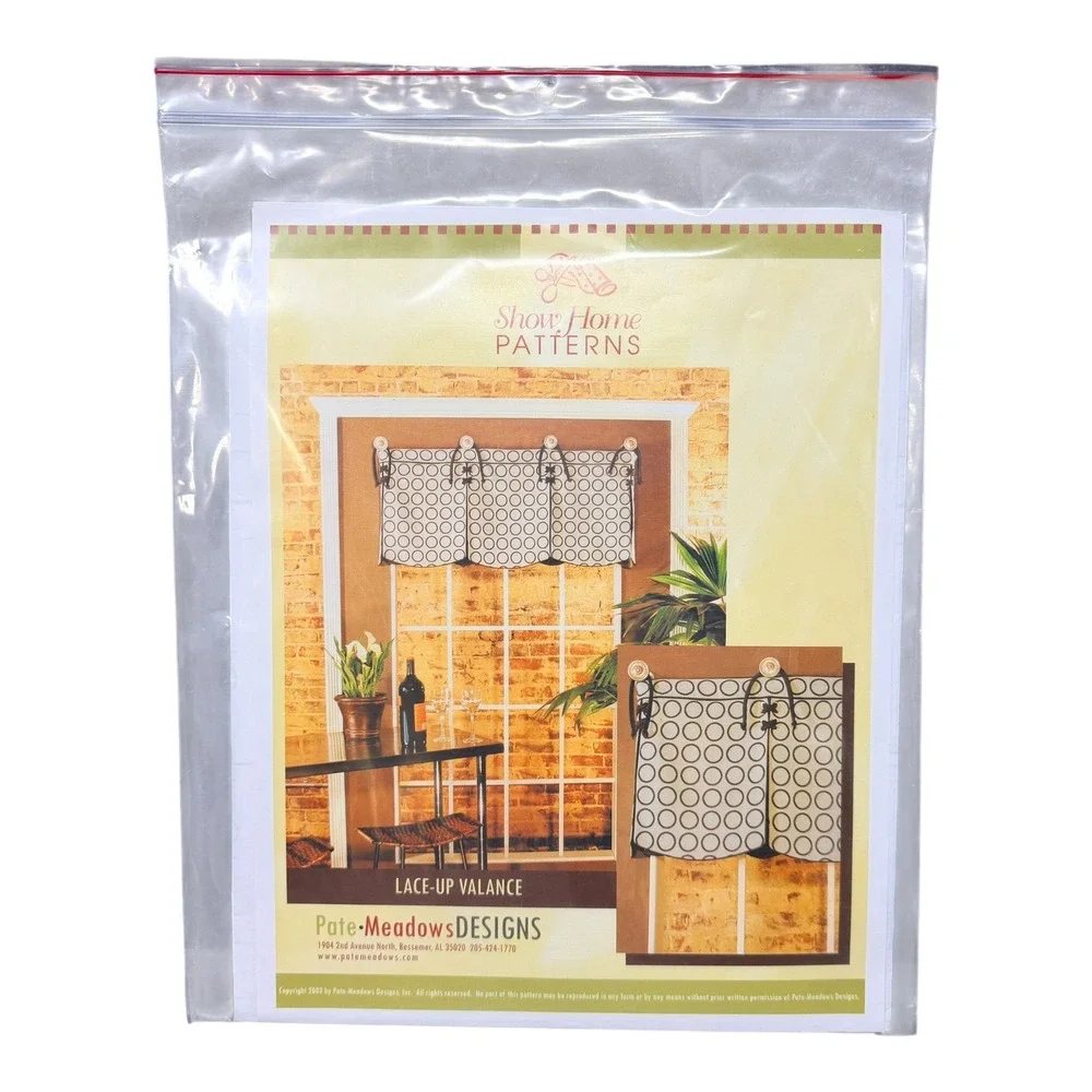 Vintage Lace Up Valance Pattern Uncut Pate Meadows Window Treatment 2000s